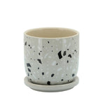 Sagebrook Home 5`` Terracotta Planter W/ Saucer, Gray