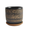 Sagebrook Home 16106-02 6" Glazed Planter with Saucer, Black