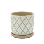 Sagebrook Home 5" Cross Planter W/ Saucer, White