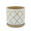 Sagebrook Home 6" Cross Planter W/ Saucer, White