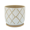 Sagebrook Home 16111-03 8" Cross Planter with Saucer, White