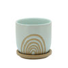 Sagebrook Home 16112-01 5" Arch Planter with Saucer, Mint