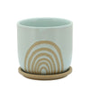 Sagebrook Home 6" Arch Planter W/ Saucer, Mint