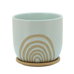 Sagebrook Home 16112-03 8" Arch Planter with Saucer, Mint