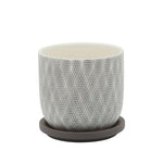 Sagebrook Home 16115-01 5" Mesh Planter with Saucer, Tan