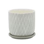 Sagebrook Home 16115-02 6" Mesh Planter with Saucer, Tan