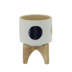 Sagebrook Home 16122-01 5" Funky Planter with Stand, White