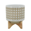 Sagebrook Home 16123-03 10" Circles Planter with Stand, White