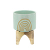 Sagebrook Home 5" Arch Planter W/ Stand, Mint