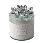 Sagebrook Home 80060-01 5" Crystal Scented Soy Candle Lotus Box, Silver