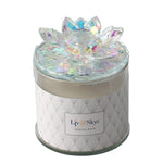 Sagebrook Home 80060-02 5" Crystal Scented Soy Candle Lotus Box, Rainbow