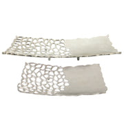 Sagebrook Home 16342-05 Set of 2 Metal 16/20'' 2 Cut-Out Plate, Silver