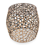 SPI Home Metal Branch and Lattice Pattern Garden Stool – 17" Outdoor Accent Seat or Table with Nature-Inspired Design