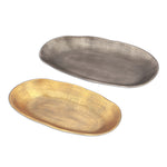 SPI Home 21031 Decorative Gray and Brass Oval Platters Set of 2 - Home Decor