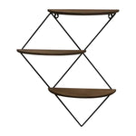 Sagebrook Home 18580 Metal/Wood, 21" 3-Tier Diamond Wall Shelf, Brown/B