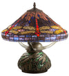 Meyda Lighting 212524 16" High Tiffany Hanginghead Dragonfly Cone Table Lamp