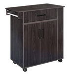Better Home Products 2129-TOB-SHELBY Shelby Rolling Kitchen Cart With Storage Cabinet - Tobacco