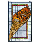 Meyda Lighting 21439 15"W X 25"H Guideboat Stained Glass Window Panel
