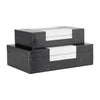 Sagebrook Home 17116 Resin, Set of 2 10/12" H Boxes, Black/White