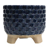 Sagebrook Home 80035-15 6" 13 Oz Ocean Mist Woven Candle, Navy