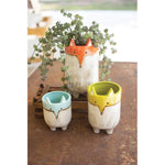 Kalalou CDV1865 Ceramic Fox Planters Set of 3