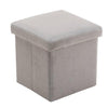 Benzara Fabric Upholstered Wooden Frame Foldable Storage Ottoman, Gray
