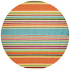 Couristan Covington Sherbet Stripe 7'10" X 7"10" Round Indoor/Outdoor  Contemporary Rug
