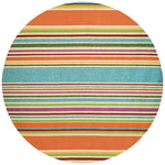 Couristan Covington Sherbet Stripe 7'10" X 7"10" Round Indoor/Outdoor  Contemporary Rug