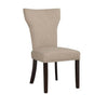 Benzara Fabric Upholstered Side Chair with Wingback Design, Set of 2, Oatmeal Brown