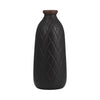 Sagebrook Home 17930-12 Ceramic, 12" Plaid Textured Vase, Black