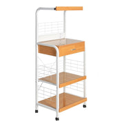 Products MICRO-MET-500-WHT Kristi Metal Frame Microwave Stand With Storage In White
