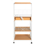 Kristi Metal Frame Microwave Stand With Storage In White