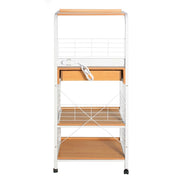 Kristi Metal Frame Microwave Stand With Storage In White