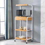 Better Home Products MICRO-MET-500-WHT Kristi Metal Frame Microwave Stand With Storage In White