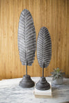 Kalalou CMNQ1019 Set Of Two Metal Leaves On Stands