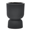 Sagebrook Home 17121-09 Ceramic, 6" Ribbed Vase, Black