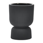 Sagebrook Home 17121-09 Ceramic, 6" Ribbed Vase, Black