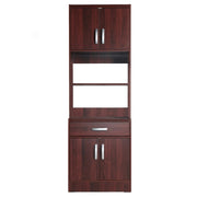 Better Home Products MICRO-2136-Mahogany Shelby Tall Wooden Kitchen Pantry In Mahogany