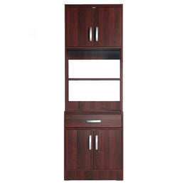 Better Home Products MICRO-2136-Mahogany Shelby Tall Wooden Kitchen Pantry In Mahogany