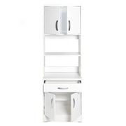 MICRO-2136-White Shelby Tall Wooden Kitchen Pantry In White