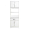 Better Home Products MICRO-2136-White Shelby Tall Wooden Kitchen Pantry In White
