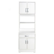 Better Home Products MICRO-2136-White Shelby Tall Wooden Kitchen Pantry In White