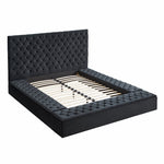 Better Home Products Cosmo-50-Blk Cosmopolitan Velvet Upholstered Platform Queen Bed In Black