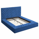 Better Home Products Cosmo-50-Blu Cosmopolitan Velvet Upholstered Platform Queen Bed In Blue