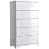 Better Home Products PineChest-5D-Wht Isabela Solid Pine Wood 5 Drawer Chest Dresser In White