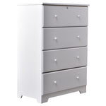 Better Home Products PineChest-4D-Wht Isabela Solid Pine Wood 4 Drawer Chest Dresser In White