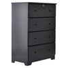 Better Home Products PineChest-4D-Blk Isabela Solid Pine Wood 4 Drawer Chest Dresser In Black