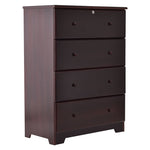 Better Home Products PineChest-4D-Mgy Isabela Solid Pine Wood 4 Drawer Chest Dresser In Mahogany