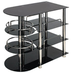 Better Home Products Bartender-Deluxe-Blk Bourbon Liquor Bar Tempered Glass Rack Table In Black