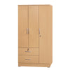 Better Home Products NW337-Beech Symphony Wardrobe Armoire Closet With Two Drawers In Maple